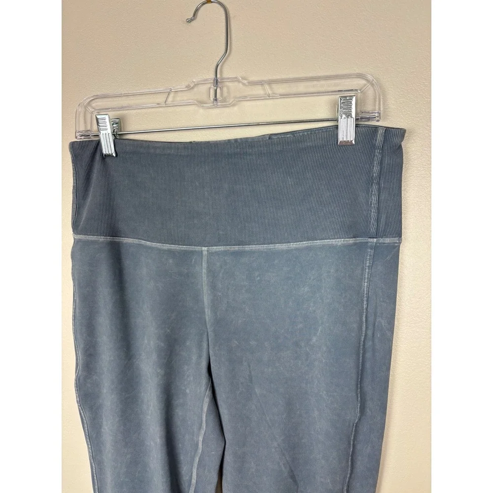 Lululemon Wunder Under Crop Ribbed Leggings‎ Size 10 Washed Blue Moon 23
